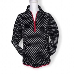 TALBOTS‎ CLASSY BLACK WHITE RED TRIM PULL OVER SWEATER LADIES XL